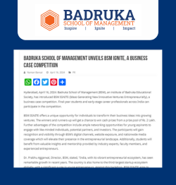 Badruka School Of Management Unveils BSM IGNITE, A Business Case Competition
