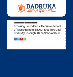 Breaking Boundaries: Badruka School of Management Encourages Regional Diversity Through 100% Scholarships