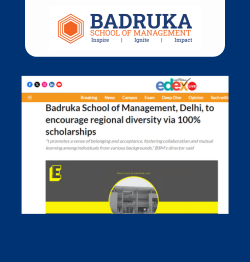 Badruka School of Management to encourage regional diversity via 100% scholarships