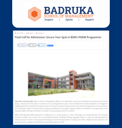 Final Call for Admissions: Secure Your Spot in BSM’s PGDM Programme