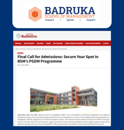 Final Call for Admissions: Secure Your Spot in BSM’s PGDM Programme