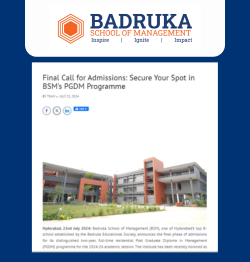 Final Call for Admissions: Secure Your Spot in BSM’s PGDM Programme